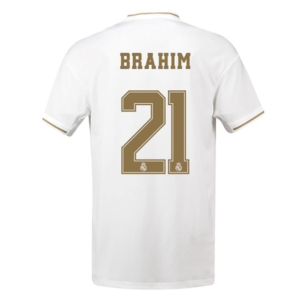 Camiseta Real Madrid NO.21 Brahim Replica Primera Ropa 2019/20 Blanco